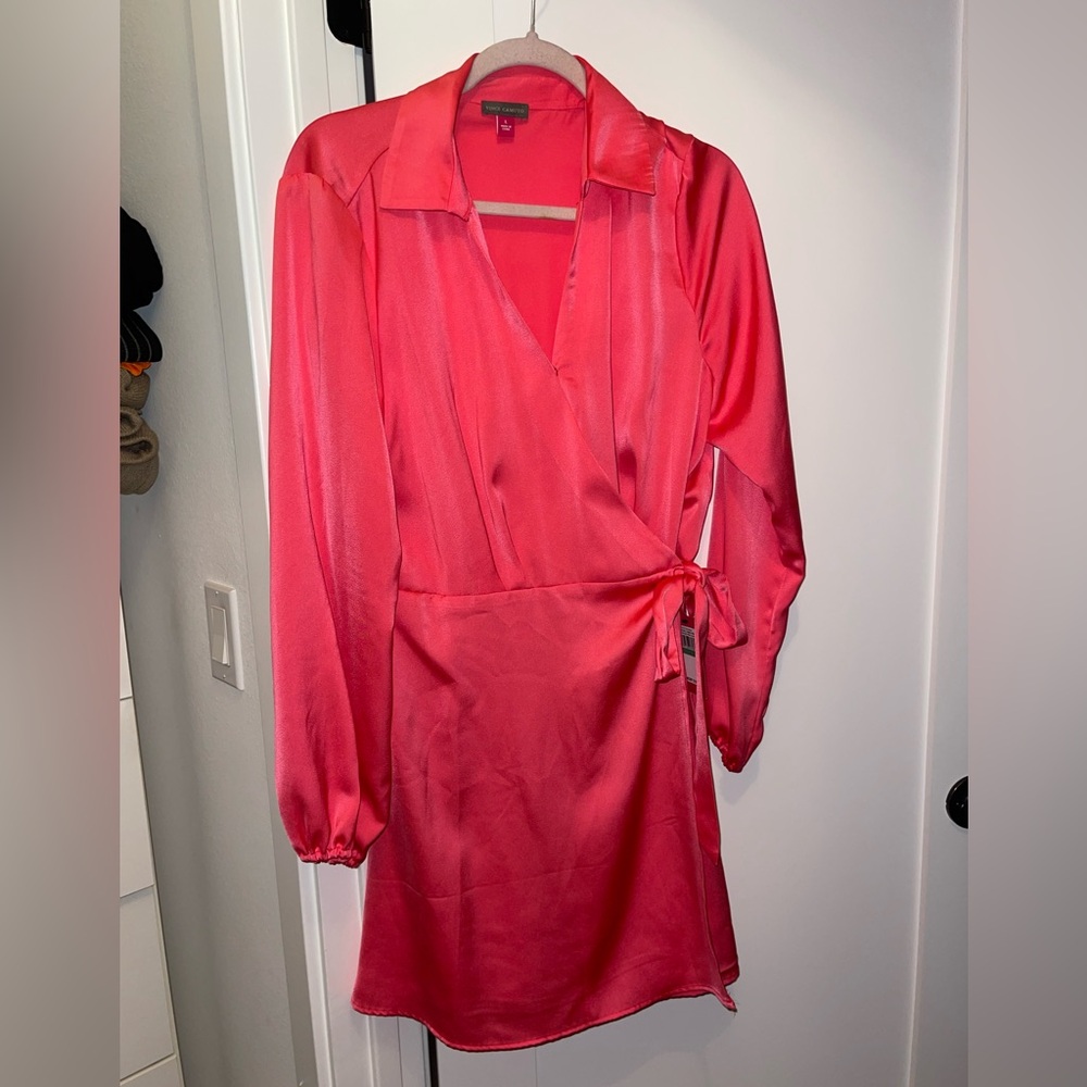 Vince Camuto Pink Wrap Dress Top